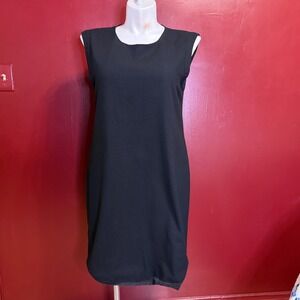 J. Crew Wool Sheath Dress Size 16 Black Sleeveless Classic Tailored‎ Simple Chic